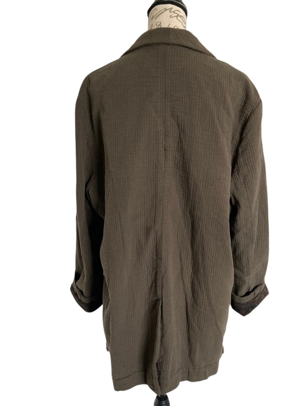 SOLD Free People Rowan Blazer XL Oversized Utility Boho Green Cotton - Picture 13 of 17